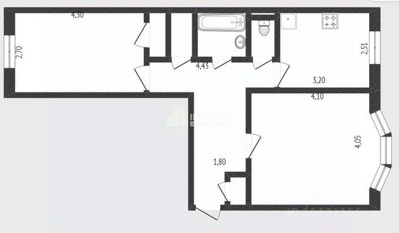 Продажа 2-комнатной квартиры 57,3 м², 4/5 этаж