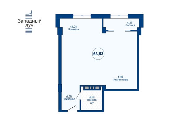 Продажа 2-комнатной квартиры 63,5 м², 6/23 этаж