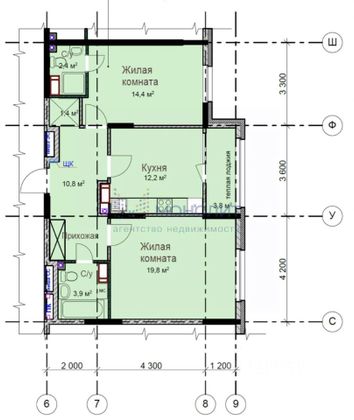 Продажа 2-комнатной квартиры 68,7 м², 5/18 этаж