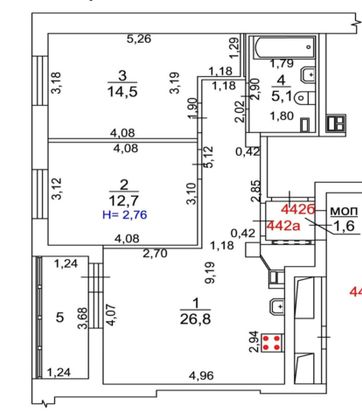 Продажа 3-комнатной квартиры 59,1 м², 2/8 этаж