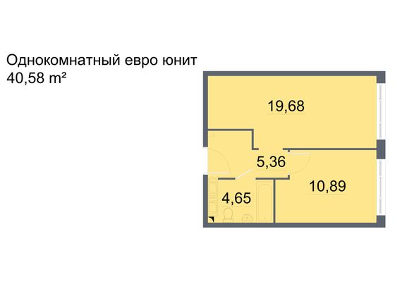 Продажа 1-комнатной квартиры 40,6 м², 20/24 этаж