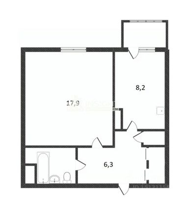 Продажа 1-комнатной квартиры 37,6 м², 3/9 этаж