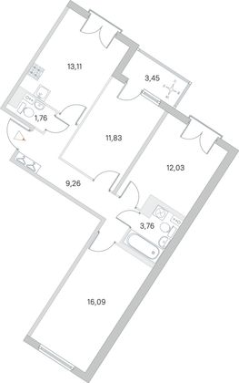 Продажа 3-комнатной квартиры 69,6 м², 3/4 этаж