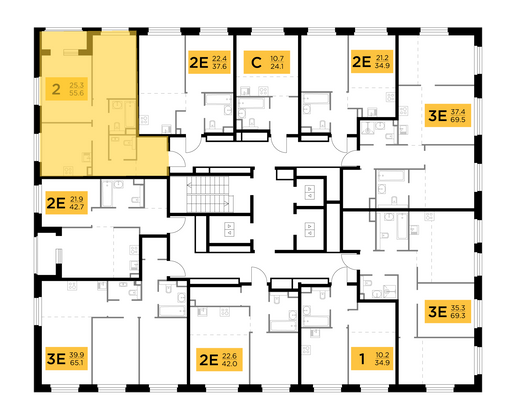 Продажа 2-комнатной квартиры 55,6 м², 23/23 этаж