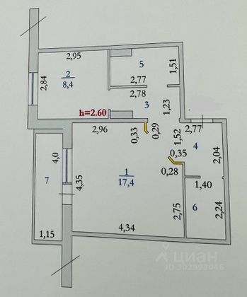 Продажа 1-комнатной квартиры 42,5 м², 4/10 этаж