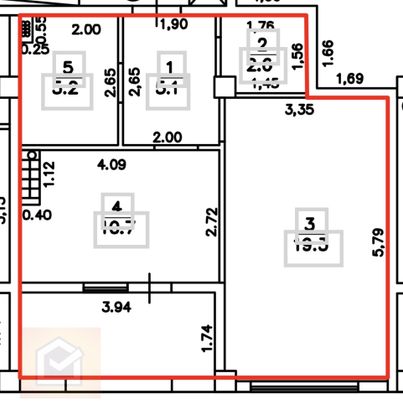 Продажа 1-комнатной квартиры 42,9 м², 5/10 этаж