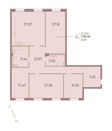 Продажа 4-комнатной квартиры 178,4 м², 2/9 этаж