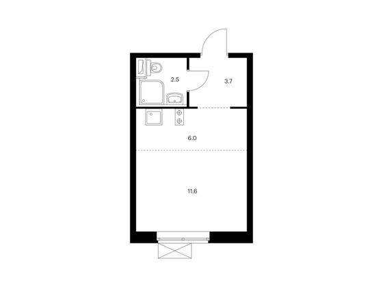 Продажа квартиры-студии 23,8 м², 30/33 этаж