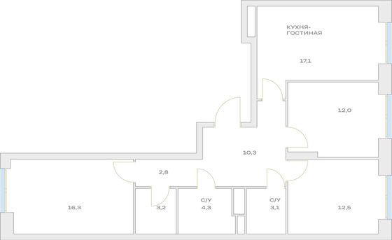 Продажа 3-комнатной квартиры 81,6 м², 6/23 этаж