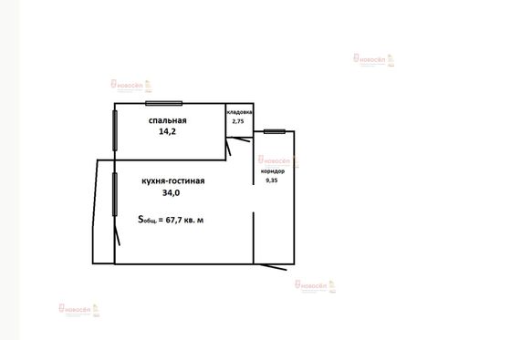 Продажа 2-комнатной квартиры 67 м², 16/16 этаж