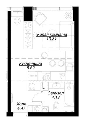 Продажа квартиры-студии 28,9 м², 4/55 этаж