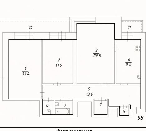 Продажа 3-комнатной квартиры 78,9 м², 9/10 этаж