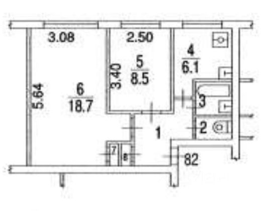 Продажа 2-комнатной квартиры 42,4 м², 1/5 этаж