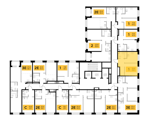 Продажа 1-комнатной квартиры 34,1 м², 16/23 этаж