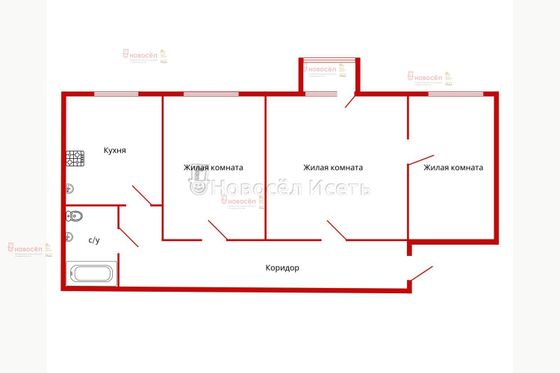 Продажа 3-комнатной квартиры 75 м², 4/6 этаж