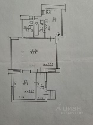 Продажа 2-комнатной квартиры 55 м², 1/2 этаж