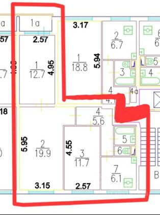 Продажа 3-комнатной квартиры 57,4 м², 3/9 этаж