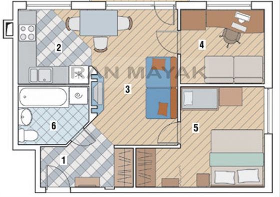Продажа 3-комнатной квартиры 49,8 м², 5/5 этаж