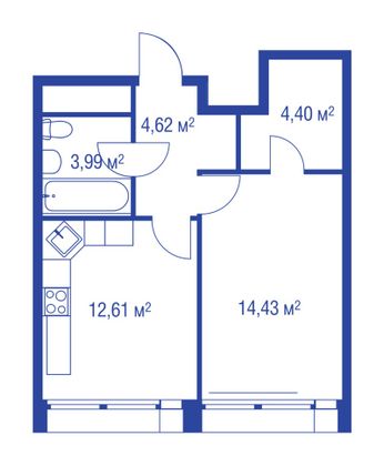 80,6 м², 2-комн. квартира, 29/32 этаж