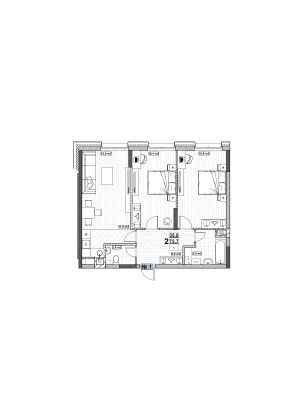 Продажа 2-комнатной квартиры 75,7 м², 2/24 этаж