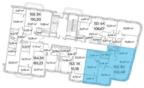 Продажа 3-комнатной квартиры 102,4 м², 4/12 этаж