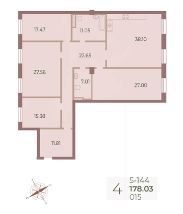 Продажа 4-комнатной квартиры 178,1 м², 4/9 этаж