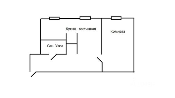 Продажа 2-комнатной квартиры 43,2 м², 1/5 этаж