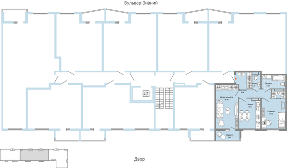 Продажа 2-комнатной квартиры 60 м², 5/9 этаж