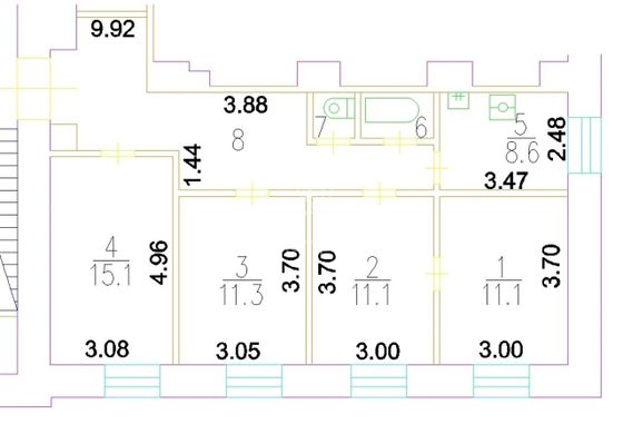 Продажа 4-комнатной квартиры 80 м², 1/4 этаж