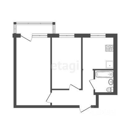 Продажа 2-комнатной квартиры 45,3 м², 2/5 этаж