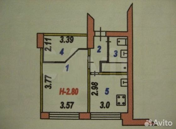 Продажа 1-комнатной квартиры 37,8 м², 3/4 этаж