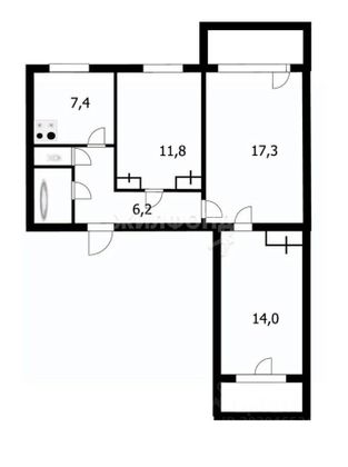 Продажа 3-комнатной квартиры 61,6 м², 6/9 этаж