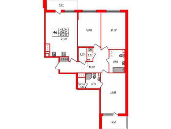 Продажа 3-комнатной квартиры 100,1 м², 9/10 этаж