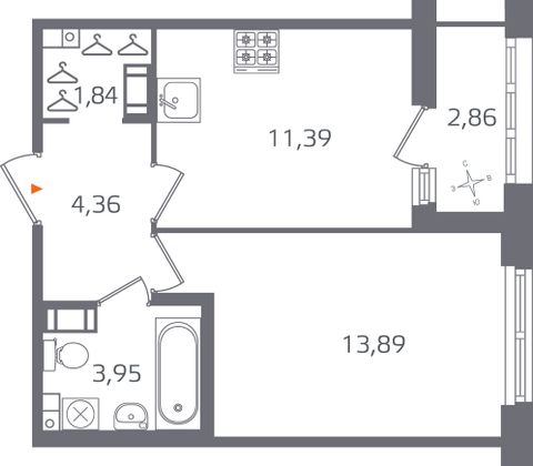 Продажа 1-комнатной квартиры 36,9 м², 7/10 этаж