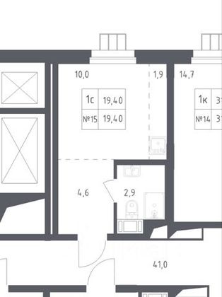 Продажа квартиры-студии 19,3 м², 3/17 этаж