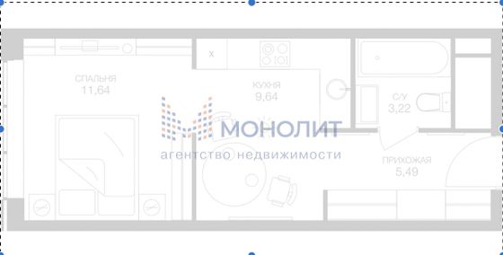 Продажа квартиры-студии 29,9 м², 3/53 этаж