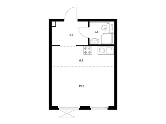 Продажа квартиры-студии 27,2 м², 32/33 этаж