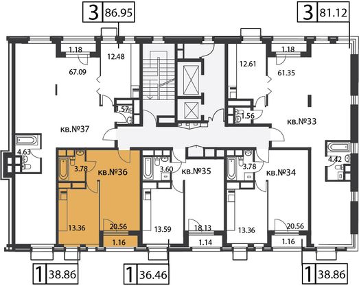 Продажа 1-комнатной квартиры 38,9 м², 9/20 этаж
