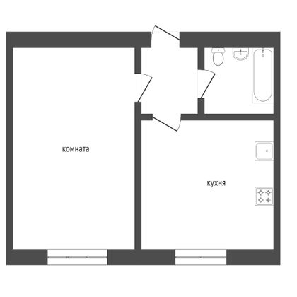 Продажа 1-комнатной квартиры 32 м², 4/5 этаж