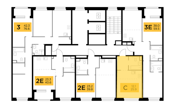 Продажа квартиры-студии 25,9 м², 6/23 этаж