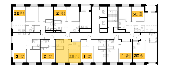 Продажа 2-комнатной квартиры 32,5 м², 19/20 этаж