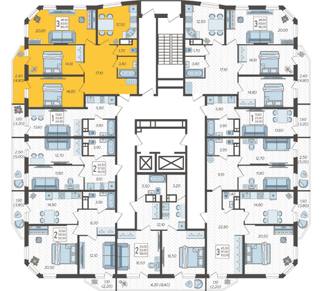 Продажа 3-комнатной квартиры 86 м², 14/16 этаж