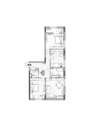 Продажа 3-комнатной квартиры 91,5 м², 7/24 этаж