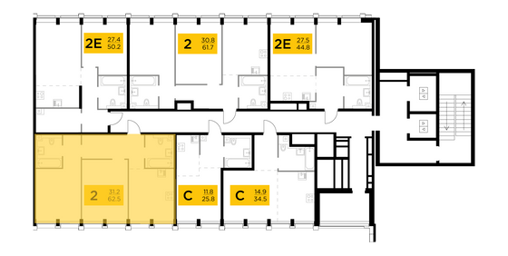 Продажа 2-комнатной квартиры 62,5 м², 4/8 этаж