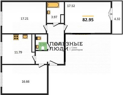 Продажа 3-комнатной квартиры 82,9 м², 13/20 этаж