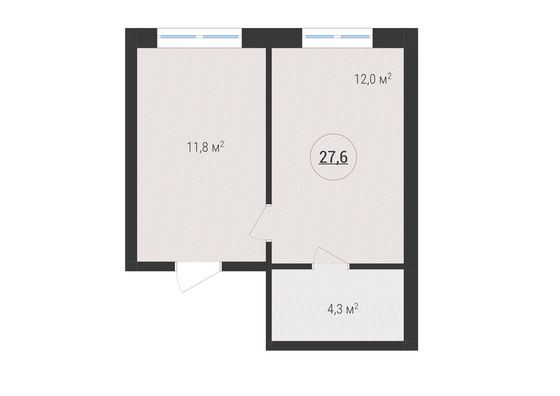 Продажа 1-комнатной квартиры 27,6 м², 2 этаж