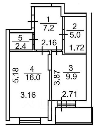 Продажа 1-комнатной квартиры 43,9 м², 1/18 этаж