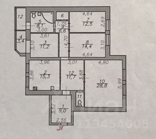 Продажа 4-комнатной квартиры 126 м², 4/6 этаж