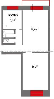 Продажа 2-комнатной квартиры 46 м², 4/5 этаж