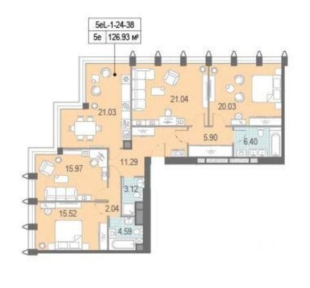 Продажа 4-комнатной квартиры 129 м², 38/40 этаж